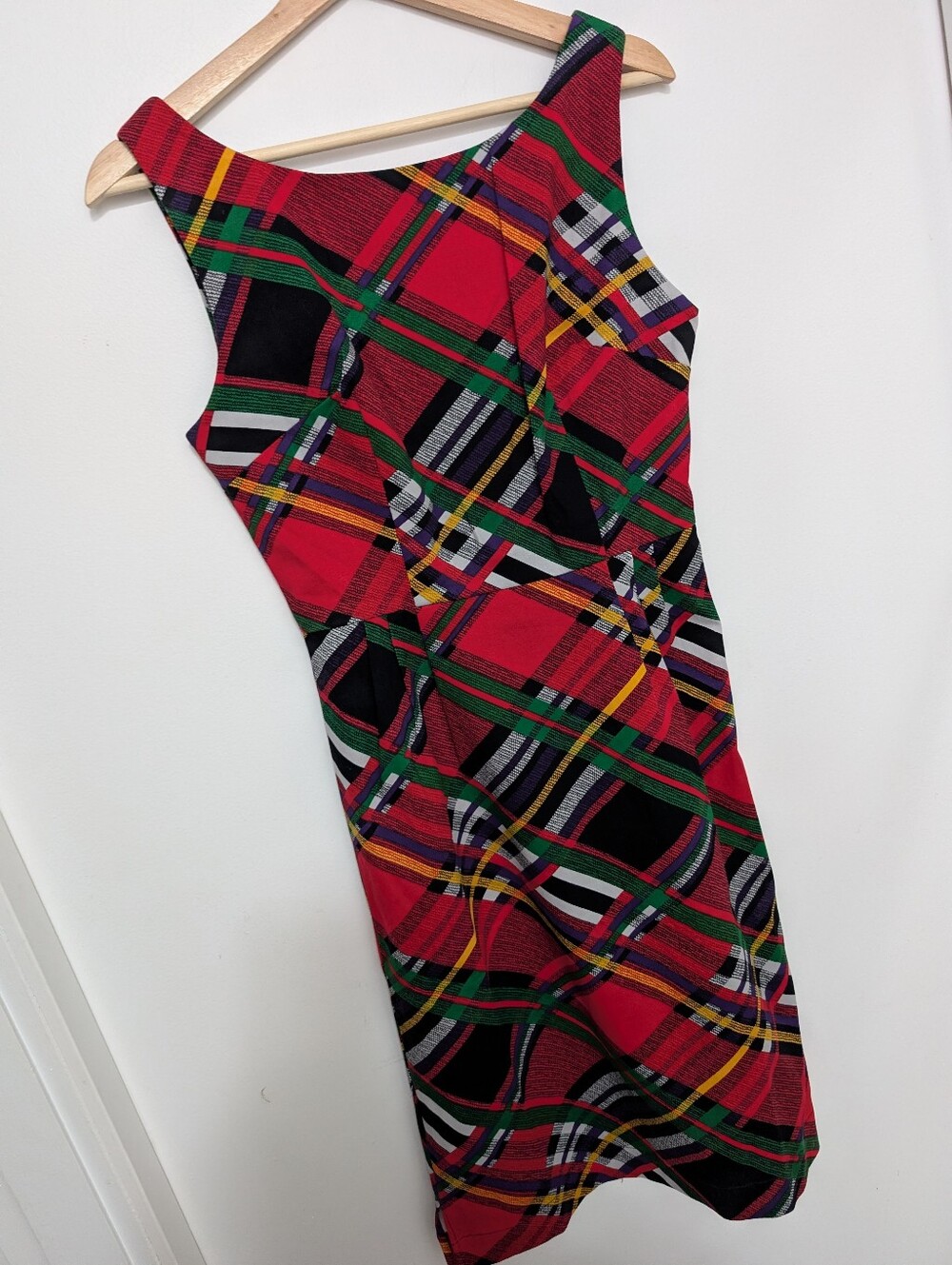 Trashy Dive Preppy Sheath Dress Classic Wiggle Multi Color Red Tartan Mad Plaid